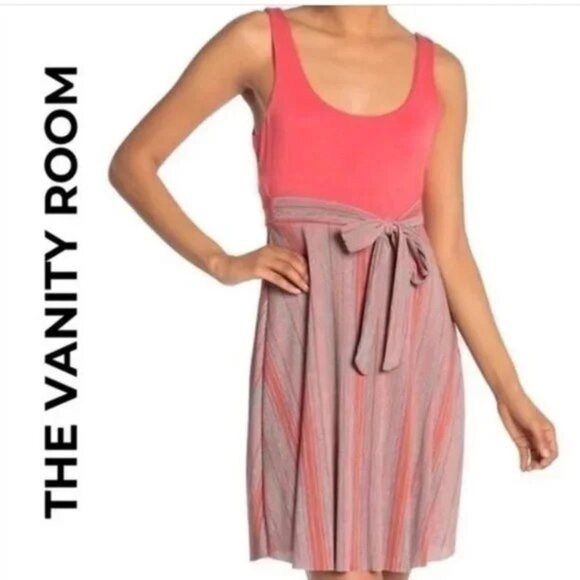 NWT Summer tank dress stretch The Vanity Room Nordstrom fit & flare style Sz L - Picture 3 of 5